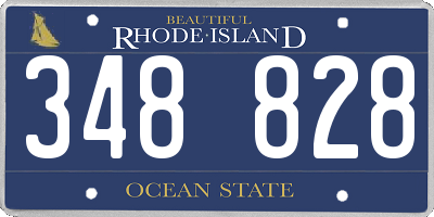 RI license plate 348828