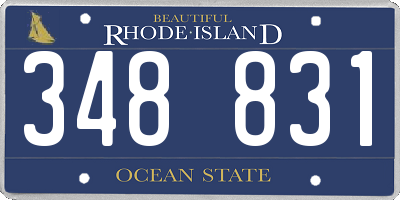 RI license plate 348831