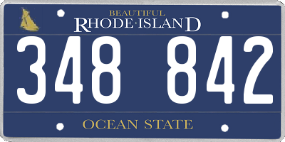 RI license plate 348842