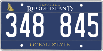 RI license plate 348845