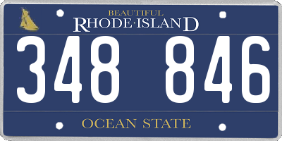 RI license plate 348846