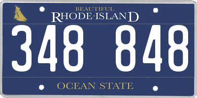 RI license plate 348848