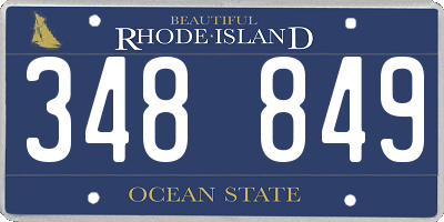 RI license plate 348849