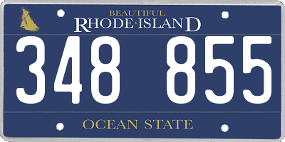 RI license plate 348855