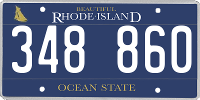 RI license plate 348860