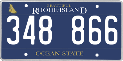 RI license plate 348866