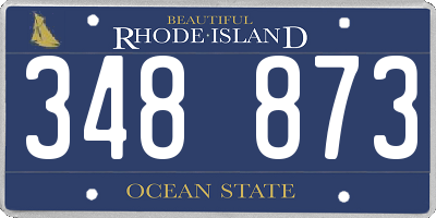 RI license plate 348873