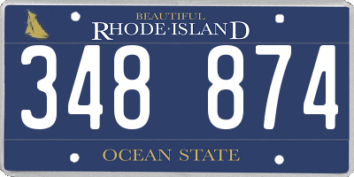 RI license plate 348874