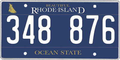 RI license plate 348876