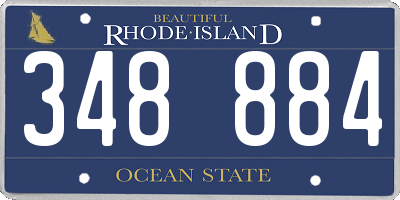 RI license plate 348884
