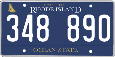 RI license plate 348890