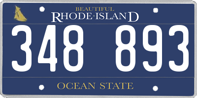 RI license plate 348893