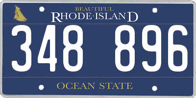 RI license plate 348896