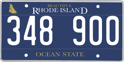 RI license plate 348900