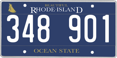 RI license plate 348901