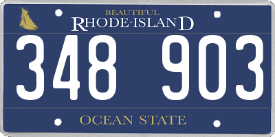 RI license plate 348903