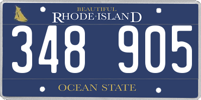 RI license plate 348905