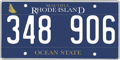 RI license plate 348906