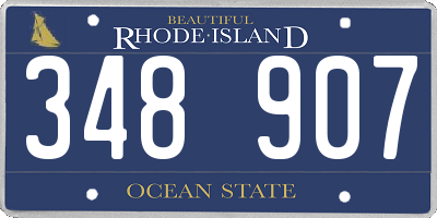 RI license plate 348907