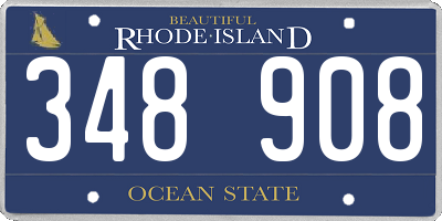 RI license plate 348908