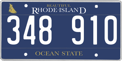 RI license plate 348910
