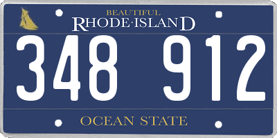 RI license plate 348912