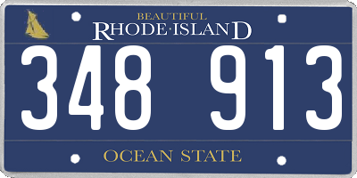 RI license plate 348913