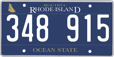 RI license plate 348915