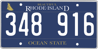 RI license plate 348916