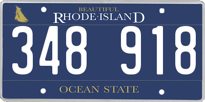 RI license plate 348918