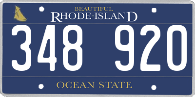 RI license plate 348920