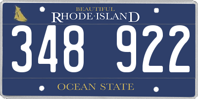 RI license plate 348922