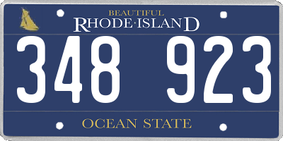 RI license plate 348923