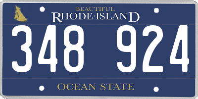 RI license plate 348924