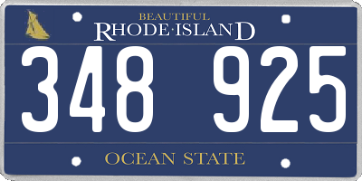 RI license plate 348925