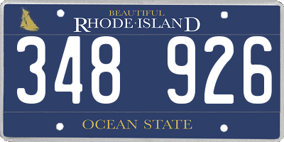 RI license plate 348926