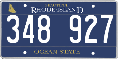 RI license plate 348927