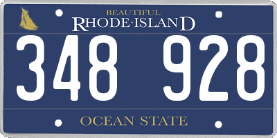 RI license plate 348928