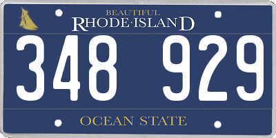 RI license plate 348929