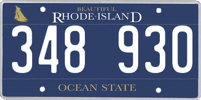 RI license plate 348930