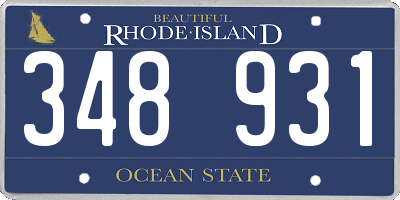 RI license plate 348931