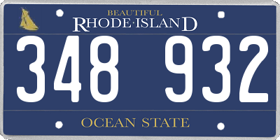 RI license plate 348932