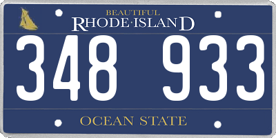 RI license plate 348933