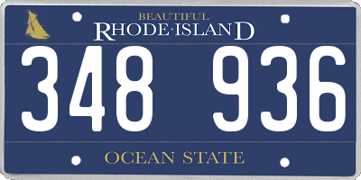 RI license plate 348936