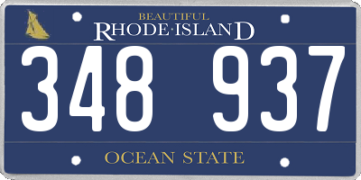 RI license plate 348937