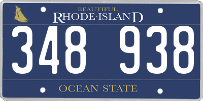 RI license plate 348938