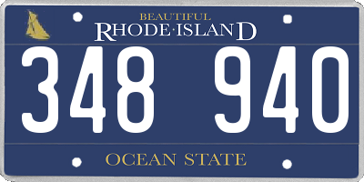 RI license plate 348940