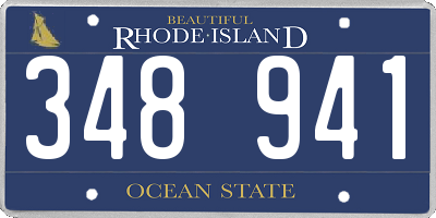 RI license plate 348941