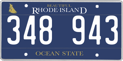 RI license plate 348943