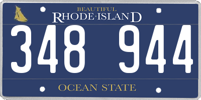 RI license plate 348944